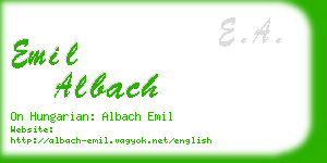 emil albach business card